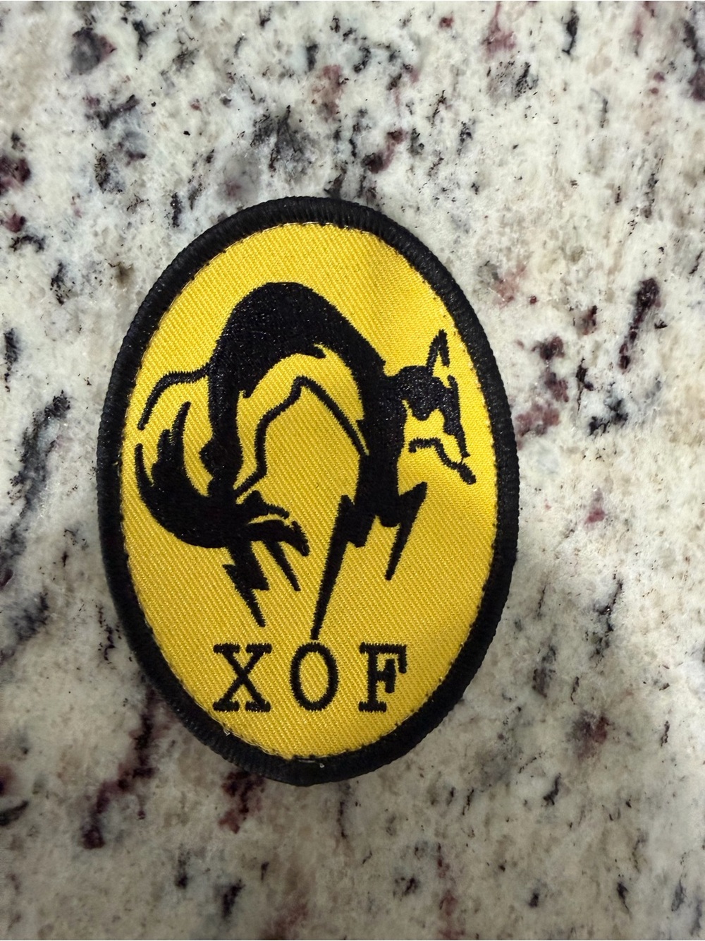 Metal Gear Solid V XOF Skull Face Unit Yellow Black Embroidered Patch